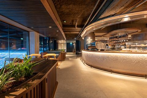 View into the stadium at Starbucks Bernabéu